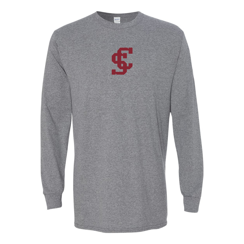 Men's Santa Clara Broncos Logo Gildan Heavy Cotton Long Sleeve T-Shirt