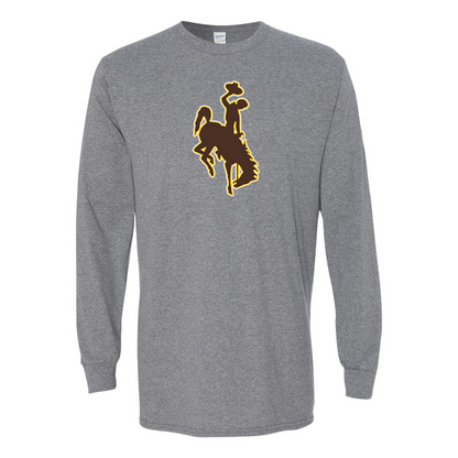 Men's Wyoming Cowboys Gildan Heavy Cotton Long Sleeve T-Shirt