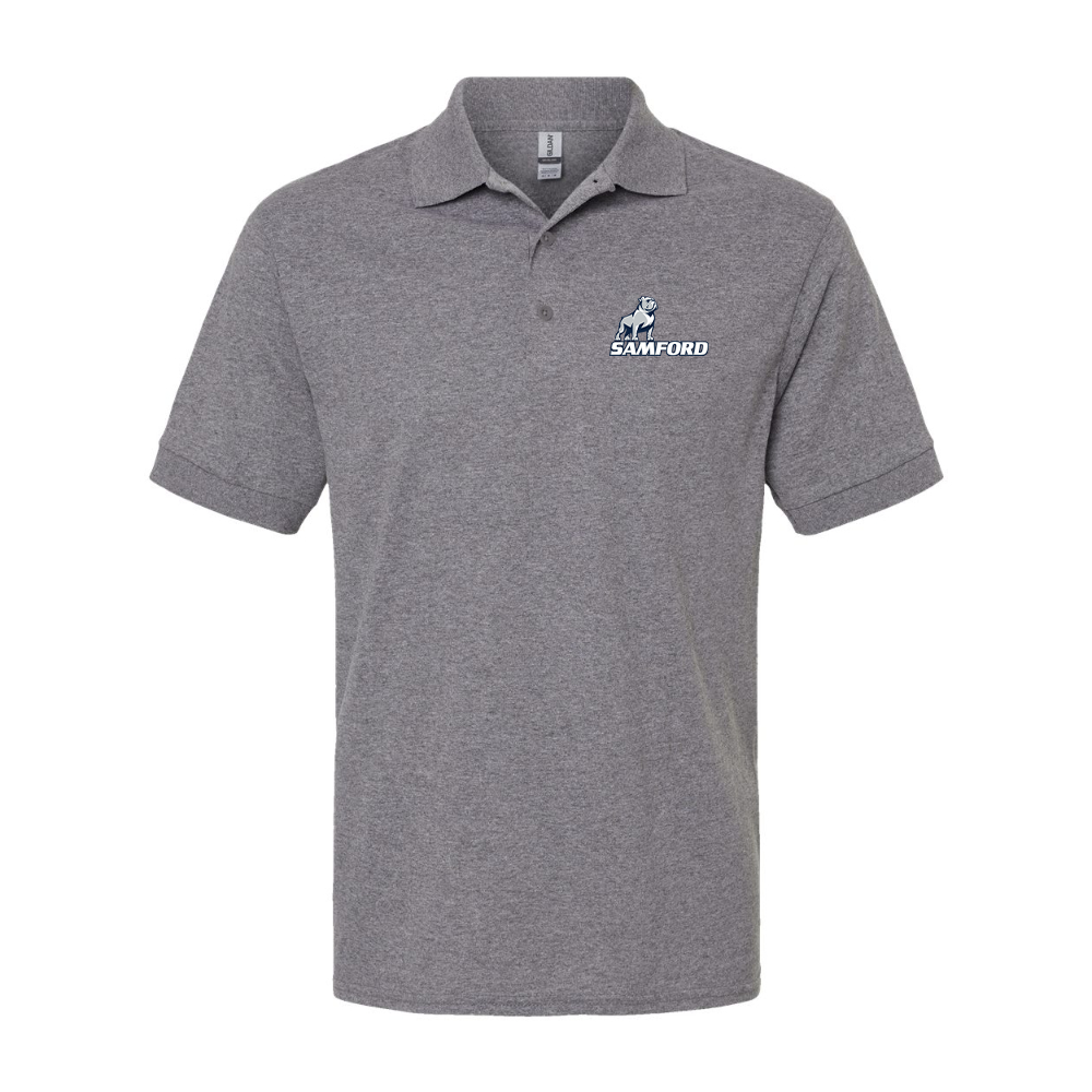 Men's Samford Bulldogs Logo Gildan Dry Blend Jersey Polo