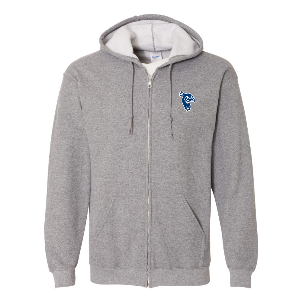 Men's Saint Peters Peacocks Logo Gildan  Heavy Blend Full Zip Hooded Sweatshirt