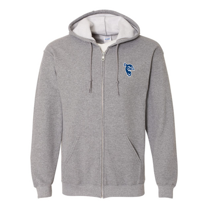 Men's Saint Peters Peacocks Logo Gildan  Heavy Blend Full Zip Hooded Sweatshirt