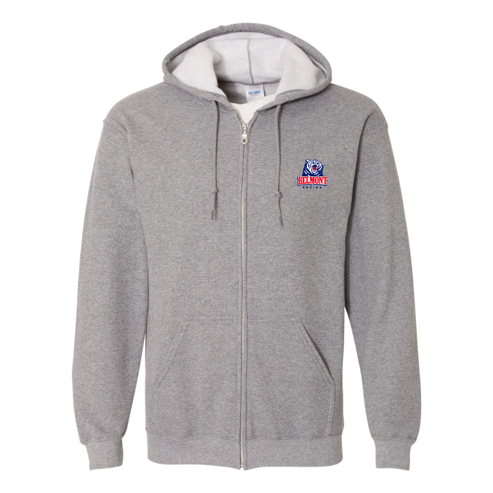 Men's  Belmont Bruins   Gildan  Heavy Blend Full Zip Hooded Sweatshirt