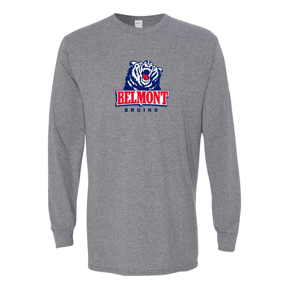 Men's Belmont Bruins  Gildan Heavy Cotton Long Sleeve T-Shirt