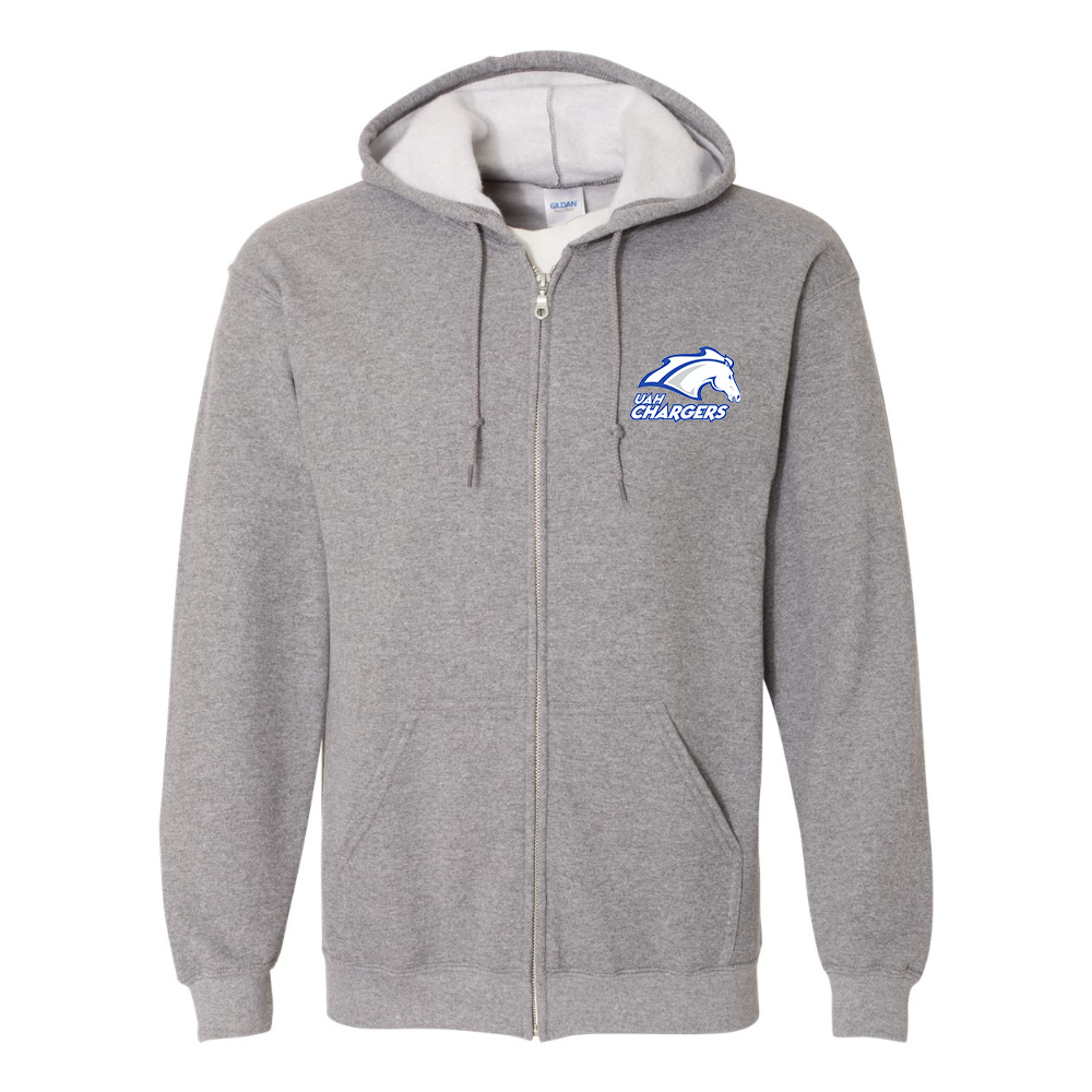 Men's Alabama Huntsville Chargers  Gildan  Heavy Blend Full Zip Hooded Sweatshirt