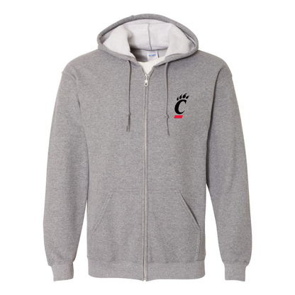 Men's  Cincinnati Bearcats Gildan  Heavy Blend Full Zip Hooded Sweatshirt