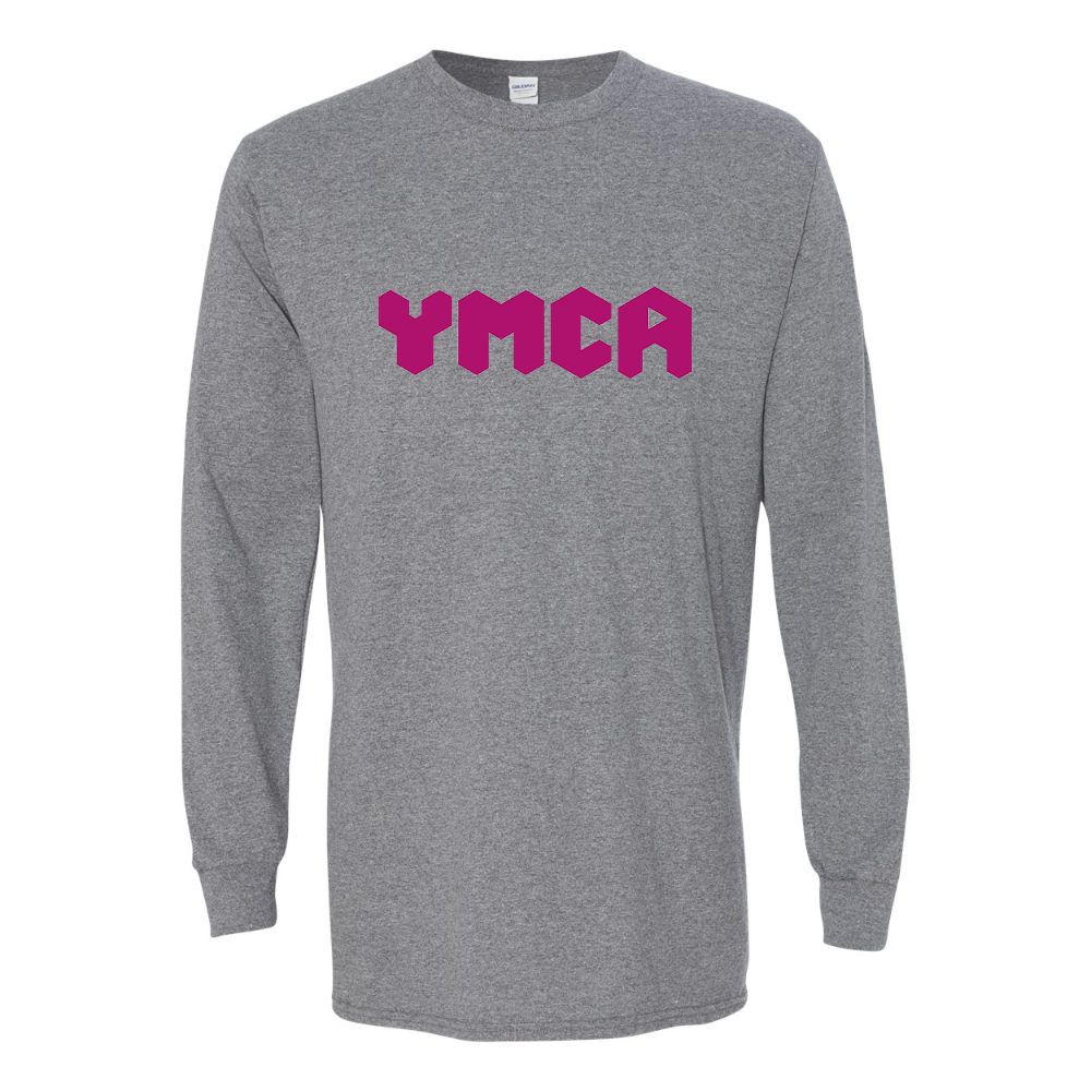 Men's  YMCA Mauve Gildan Heavy Cotton Long Sleeve T-Shirt