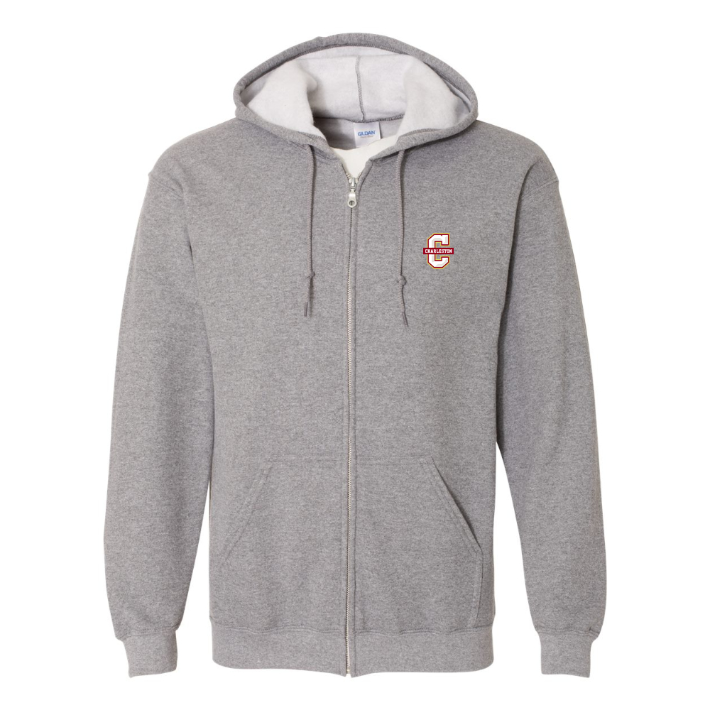 Men's Charleston Cougars  Gildan  Heavy Blend Full Zip Hooded Sweatshirt