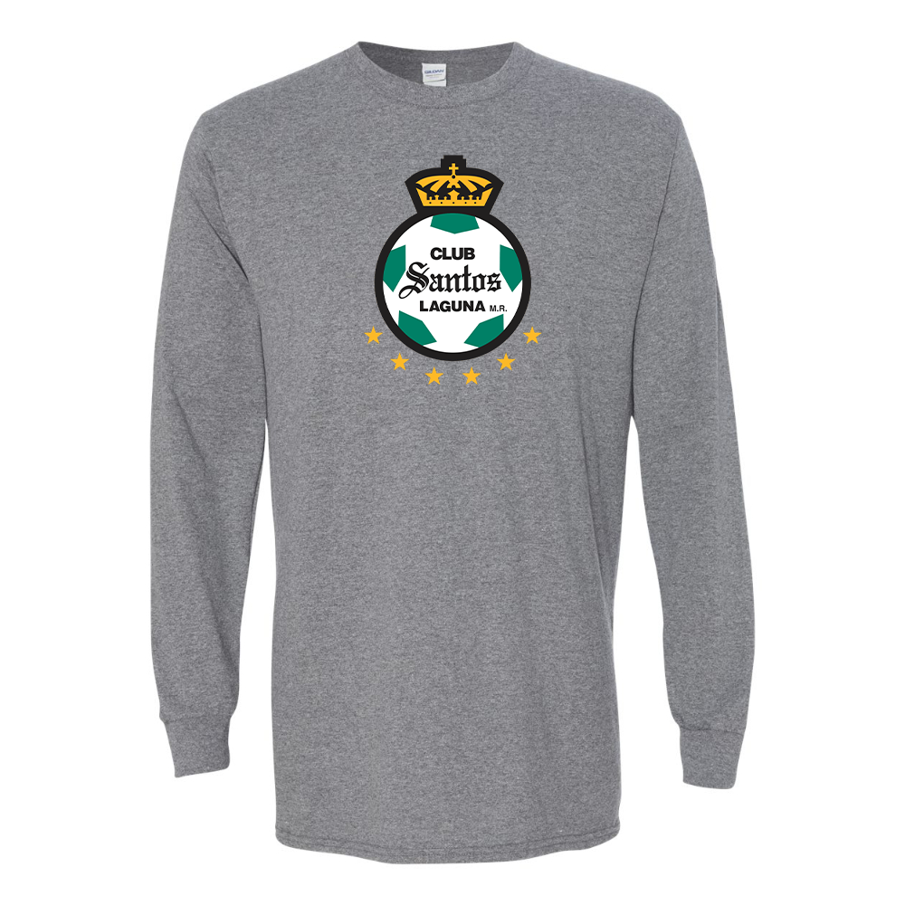 Men's Santos Laguna Soccer Gildan Heavy Cotton Long Sleeve T-Shirt