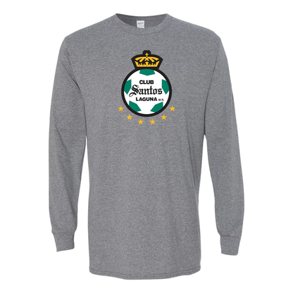Men's Santos Laguna Soccer Gildan Heavy Cotton Long Sleeve T-Shirt