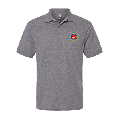 Men's  USMC Emblem Dry Blend Jersey Polo