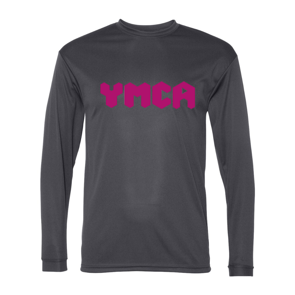 Men's YMCA Mauve  Performance Long Sleeve T-Shirt