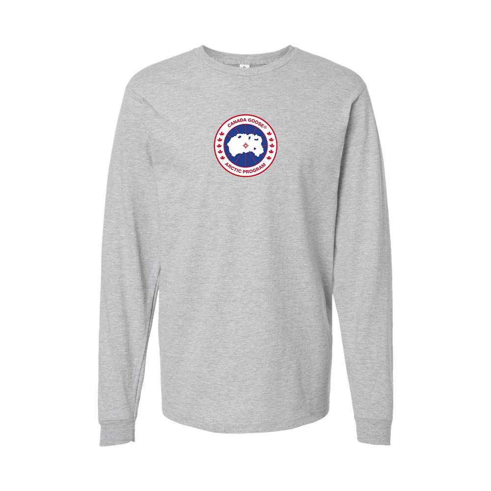 Youth Canada Goose Logo Cotton Long Sleeve T-Shirt