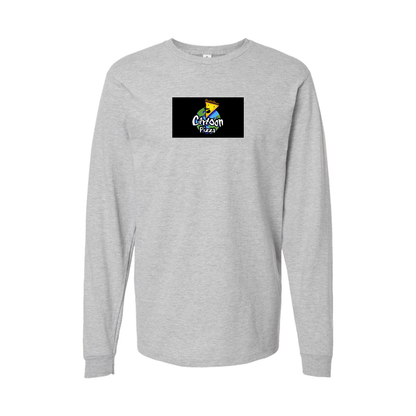 Youth Cartoon Pizza Logo Cotton Long Sleeve T-Shirt