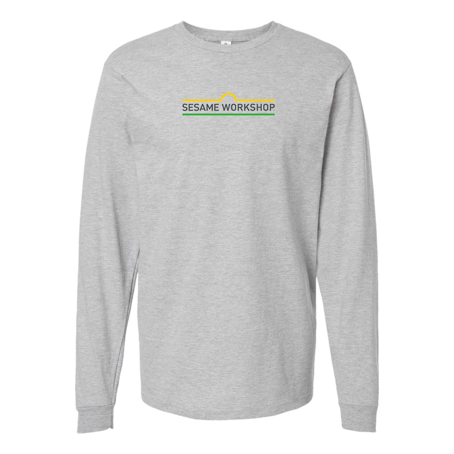 Men's Sesame Workshop Logo  Cotton Long Sleeve T-Shirt