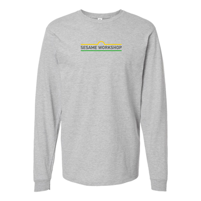 Men's Sesame Workshop Logo  Cotton Long Sleeve T-Shirt