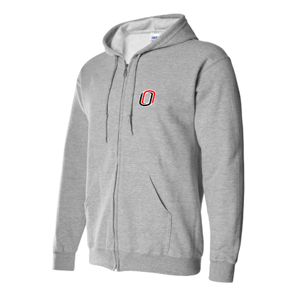 Men's Nebraska Omaha Mavericks Logo  Zipper Hoodie