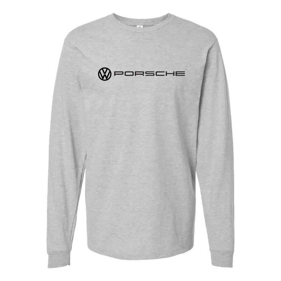 Men's VW Porsche Logo  Cotton Long Sleeve T-Shirt