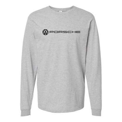 Men's VW Porsche Logo  Cotton Long Sleeve T-Shirt