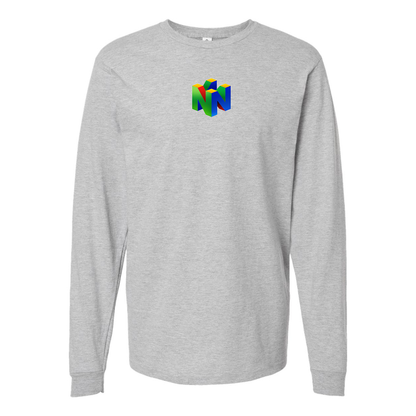 Men's   Nintendo N64   Logo Cotton Long Sleeve T-Shirt