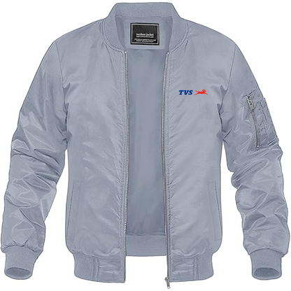 Men's TVS Motor Company Logo Lightweight Bomber Jacket Windbreaker Softshell Varsity Jacket Coat