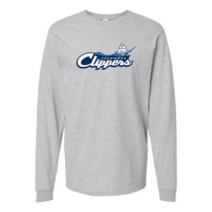 Men's Columbus Clippers Logo Cotton Long Sleeve T-Shirt