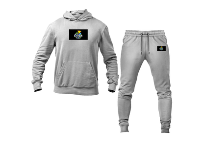 Men's Cartoon Pizza Logo Hoodie Joggers Set