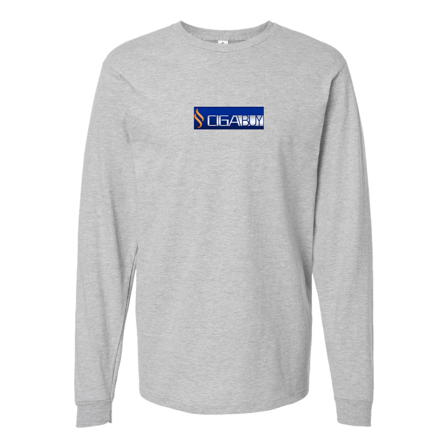 Men's CigaBuy  Logo Cotton Long Sleeve T-Shirt