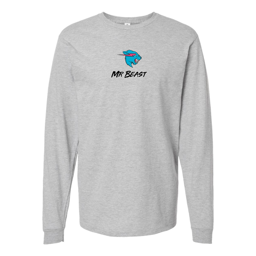 Men's  Mr Beast Logo Cotton Long Sleeve T-Shirt