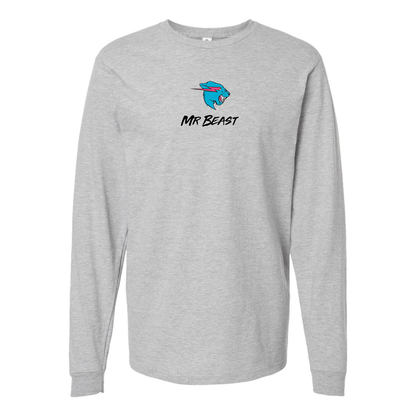 Men's  Mr Beast Logo Cotton Long Sleeve T-Shirt