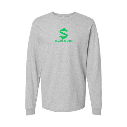 Youth Black Shark Logo Cotton Long Sleeve T-Shirt