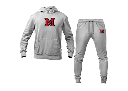 Men's Miami Ohio RedHawks Logo Hoodie Joggers Set