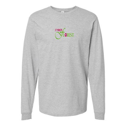 Men's Cyber Florist Logo Cotton Long Sleeve T-Shirt