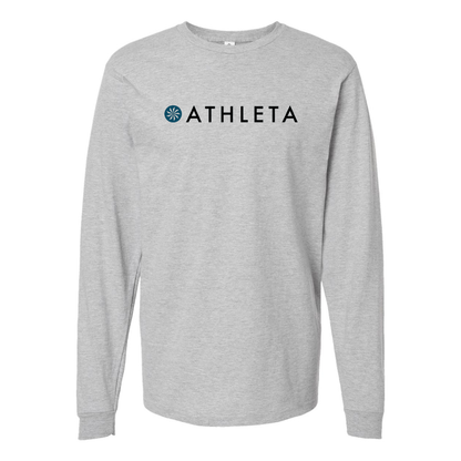 Men's Athleta Logo Cotton Long Sleeve T-Shirt