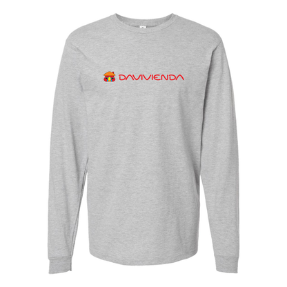 Men's Davivienda Logo Cotton Long Sleeve T-Shirt