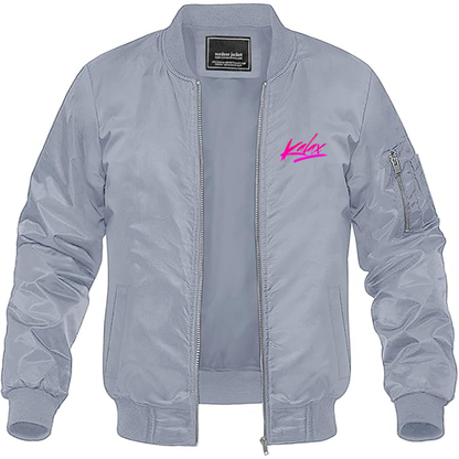 Men's Kalax Logo  Lightweight Bomber Jacket Windbreaker Softshell Varsity Jacket Coat