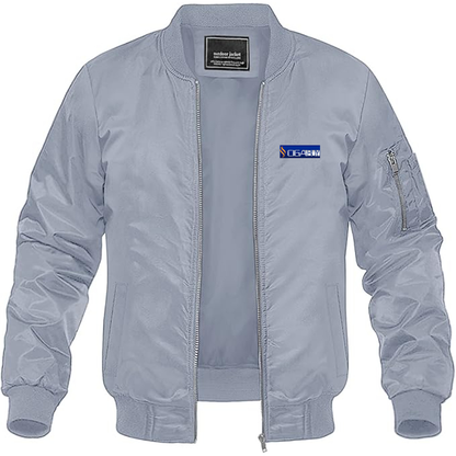 Men's CigaBuy Logo Lightweight Bomber Jacket Windbreaker Softshell Varsity Jacket Coat