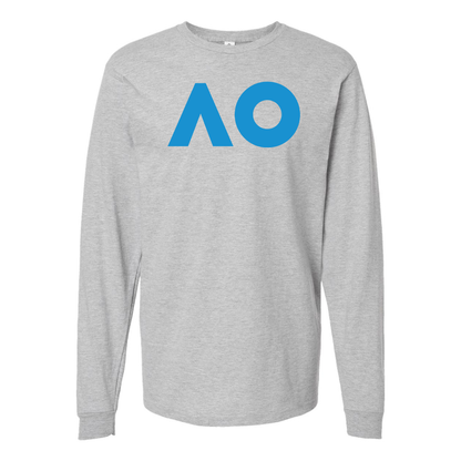 Men's Australian Open Logo Cotton Long Sleeve T-Shirt