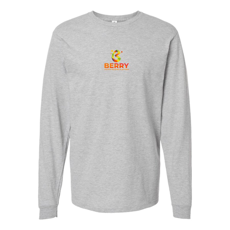 Men's Berry Logo Cotton Long Sleeve T-Shirt