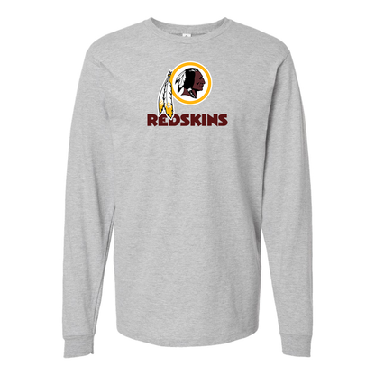 Men's Washington Redskins Logo  Cotton Long Sleeve T-Shirt