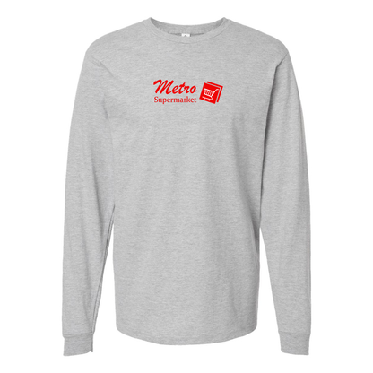 Men's Metro Supermarket Logo  Cotton Long Sleeve T-Shirt