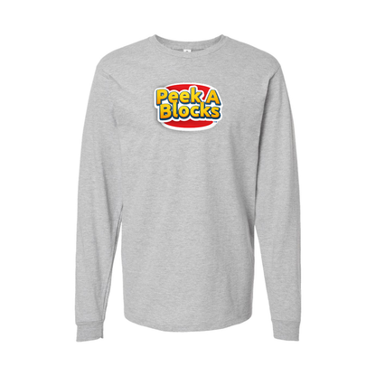 Youth Peek A Blocks Logo Cotton Long Sleeve T-Shirt
