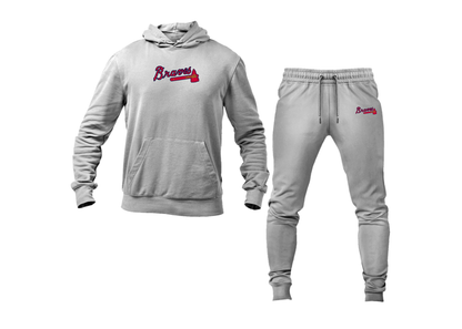 Men's Atlanta Braves Logo Hoodie Joggers Set