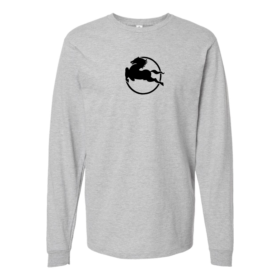 Men's Pegaso Logo Cotton Long Sleeve T-Shirt