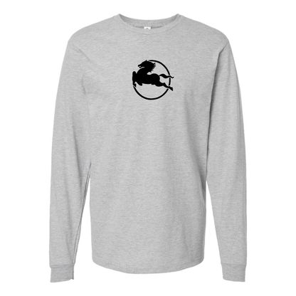 Men's Pegaso Logo Cotton Long Sleeve T-Shirt
