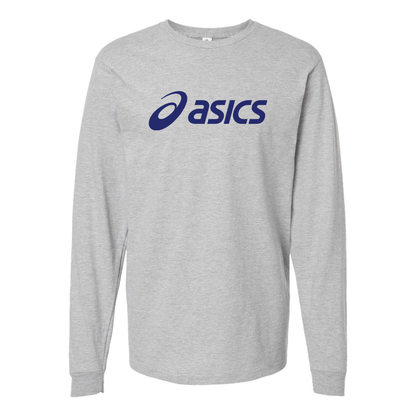 Men's Asics Logo Cotton Long Sleeve T-Shirt
