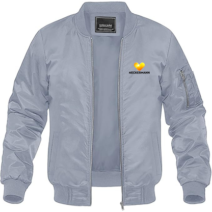 Men's Neckermann Logo  Lightweight Bomber Jacket Windbreaker Softshell Varsity Jacket Coat