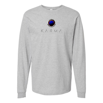 Men's Karma  Logo Cotton Long Sleeve T-Shirt