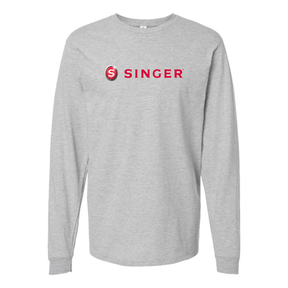 Men's Singer Logo Cotton Long Sleeve T-Shirt