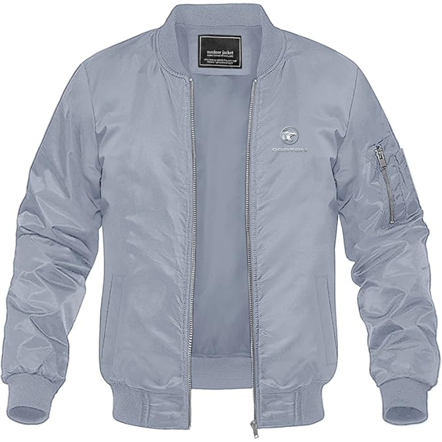 Men's Proton Logo Lightweight Bomber Jacket Windbreaker Softshell Varsity Jacket Coat