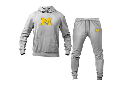 Men's Michigan Wolverines Logo Hoodie Joggers Set
